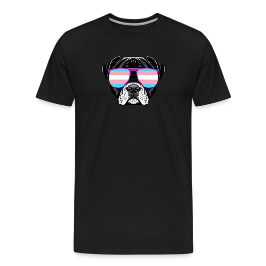 Hund mit Trans-Sonnenbrille "Männer"-Schnitt Premium Bio T-Shirt - Schwarz