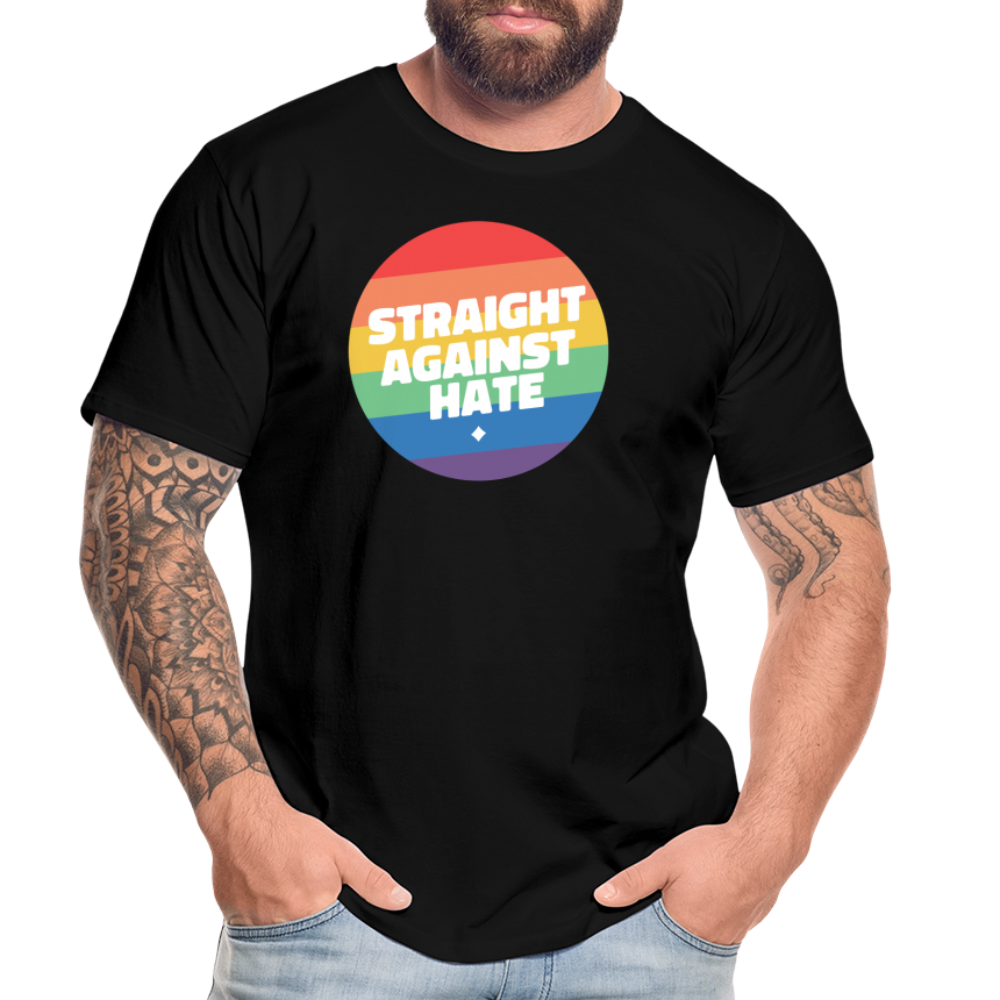 Straight Against Hate Badge "Männer" T-Shirt - Schwarz