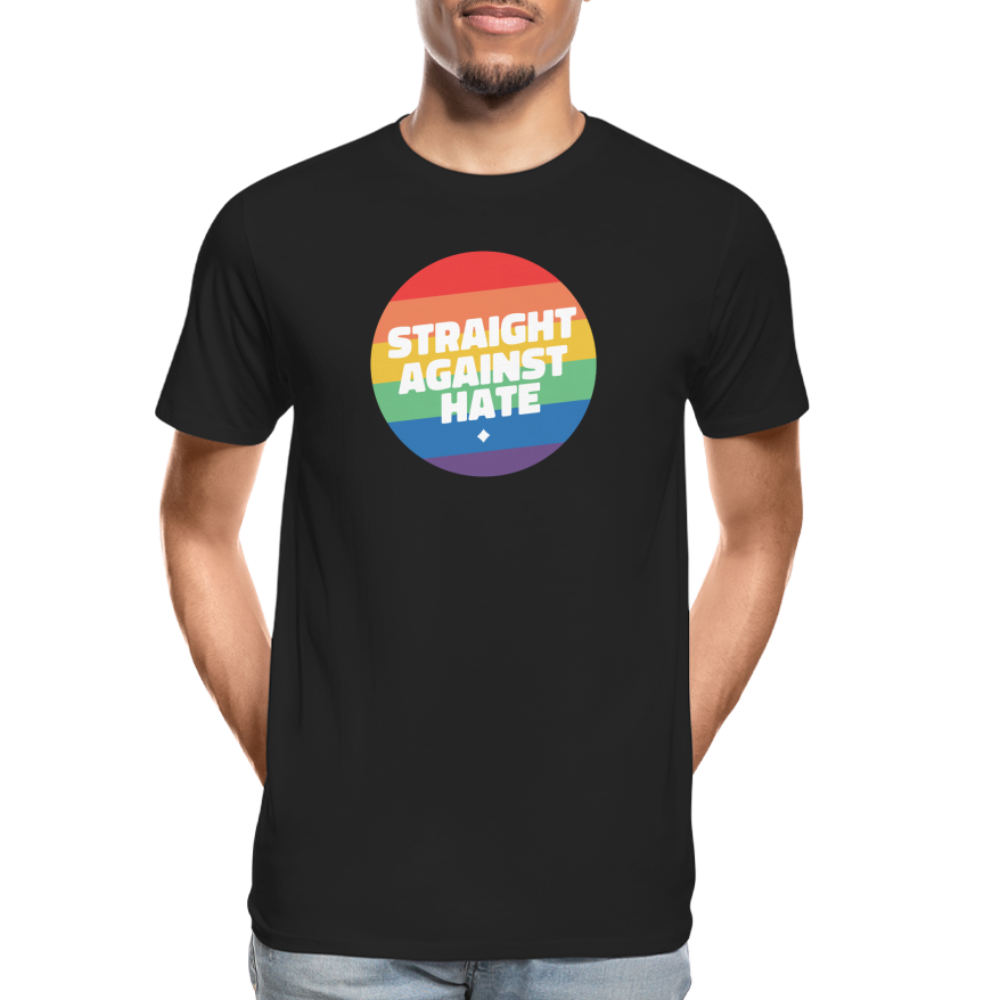 Straight Against Hate Badge "Männer" T-Shirt - Schwarz