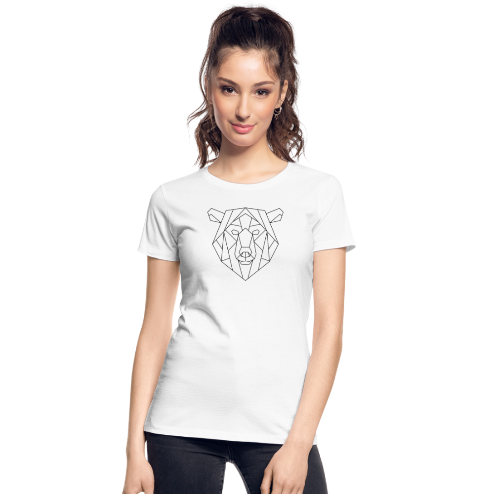 Bär Polygon Zeichnung "Frauen"-Schnitt Premium Bio T-Shirt - weiß