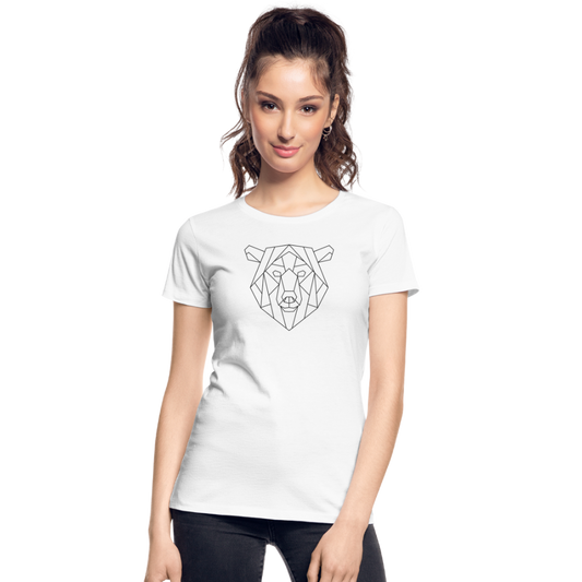 Bär Polygon Zeichnung "Frauen"-Schnitt Premium Bio T-Shirt - weiß
