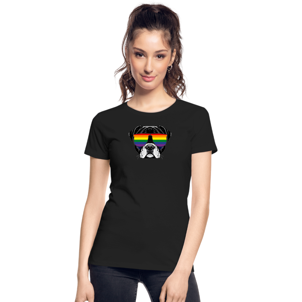 Regenbogen Doggo "Frauen" T-Shirt - Schwarz