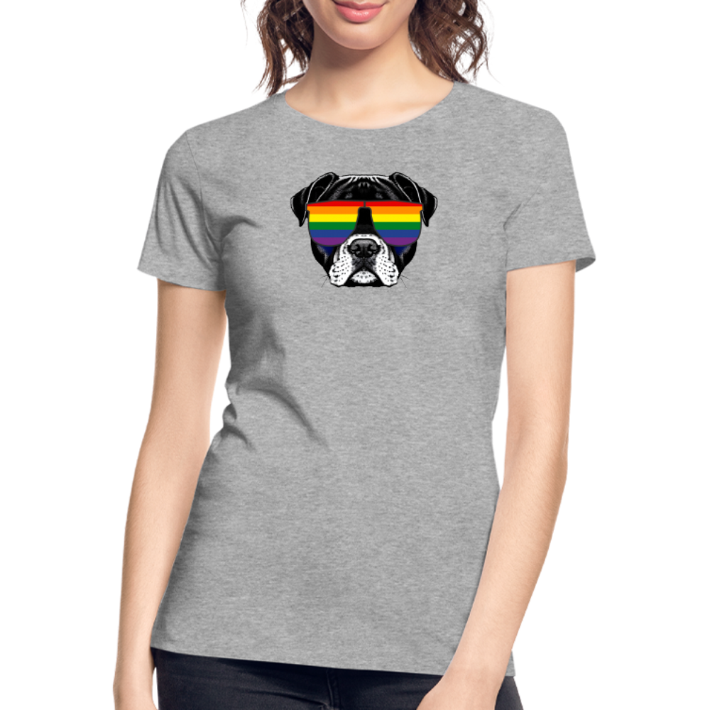 Regenbogen Doggo "Frauen" T-Shirt - Grau meliert