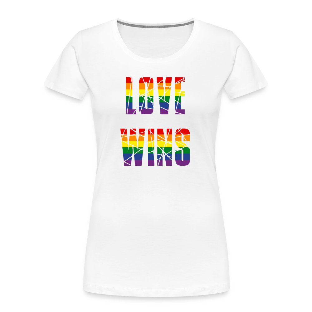 LOVE WINS in Regenbogen-Farben "Frauen" T-Shirt - weiß