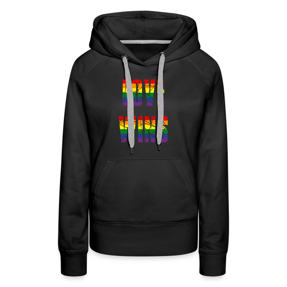 LOVE WINS in Regenbogen-Farben "Frauen" Hoodie - Schwarz