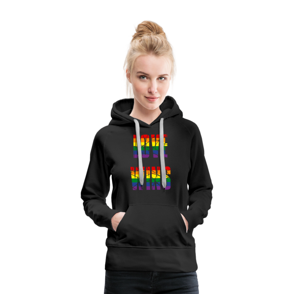 LOVE WINS in Regenbogen-Farben "Frauen" Hoodie - Schwarz