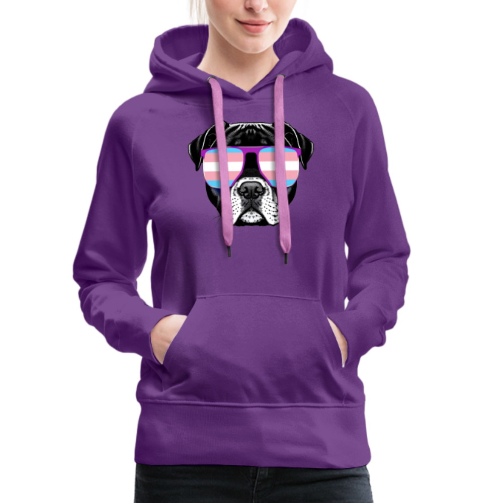 Hund mit Trans-Sonnenbrille "Frauen"-Schnitt Premium Hoodie - Purple