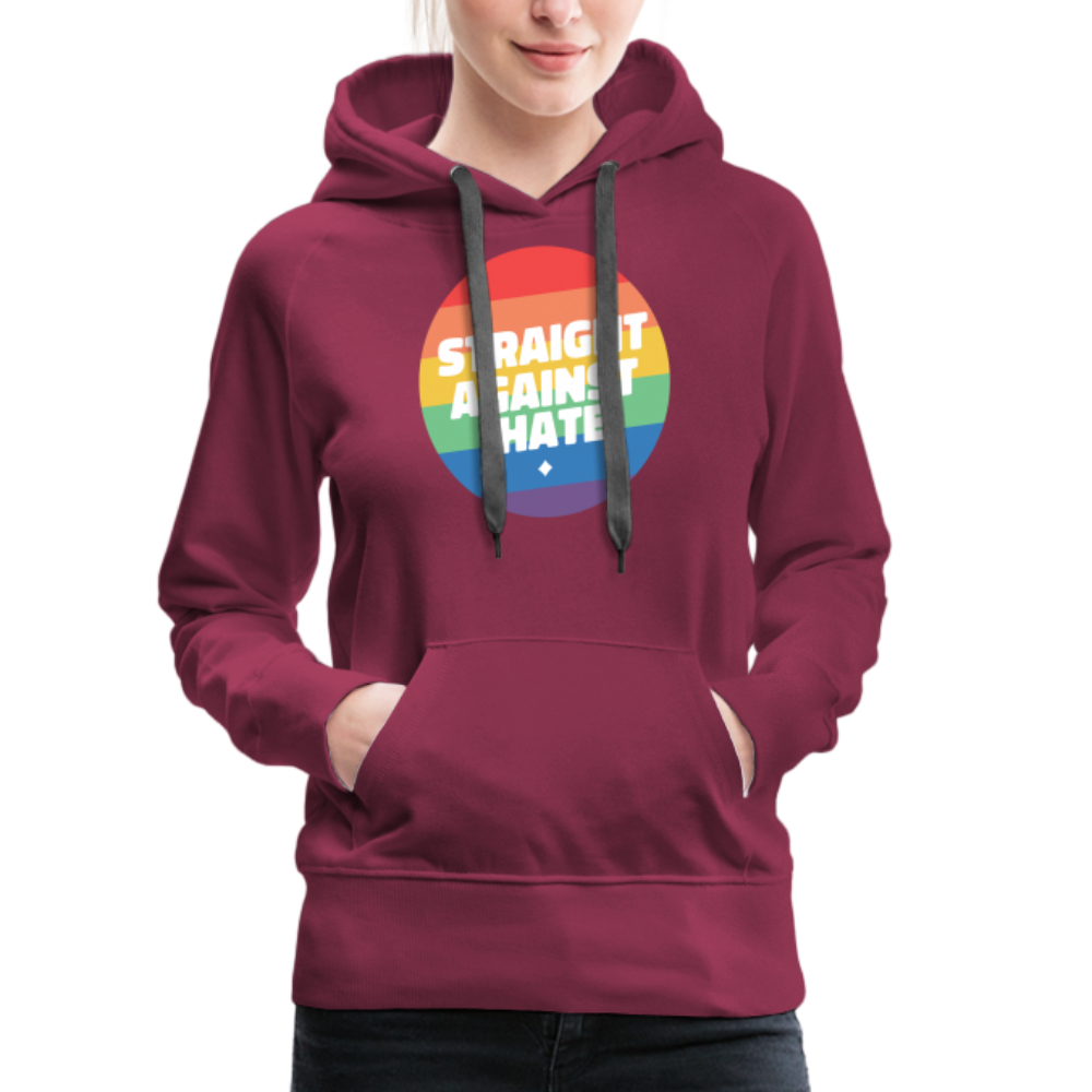 Straight Against Hate Badge "Frauen" Hoodie - Bordeaux