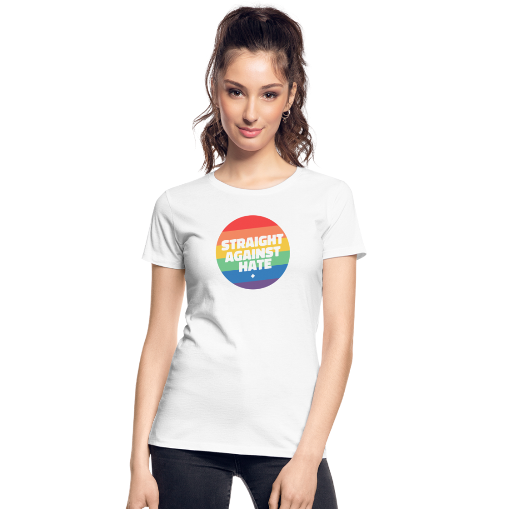 Straight Against Hate Badge "Frauen"-Schnitt T-Shirt - weiß