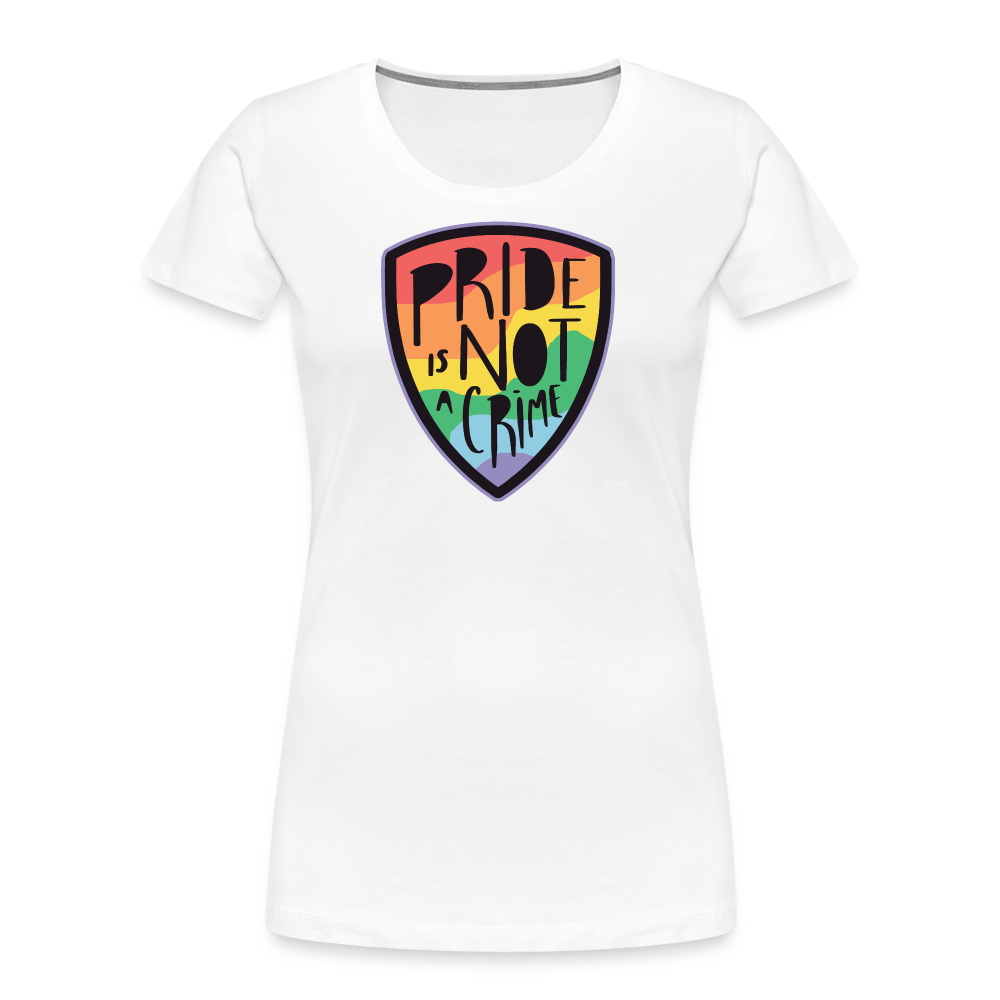 Pride is not a Crime Badge "Frauen"-Schnitt T-Shirt - weiß