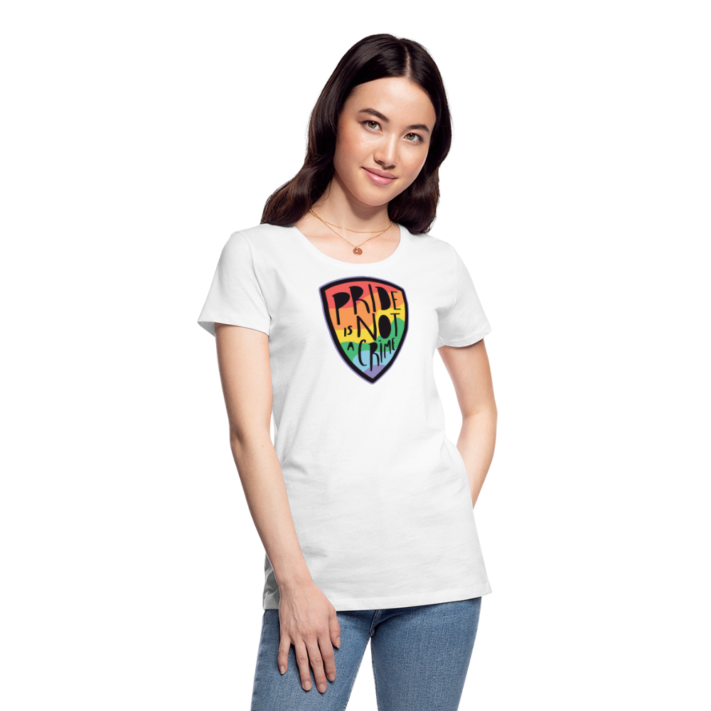Pride is not a Crime Badge "Frauen"-Schnitt T-Shirt - weiß