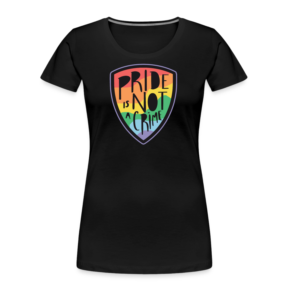 Pride is not a Crime Badge "Frauen"-Schnitt T-Shirt - Schwarz