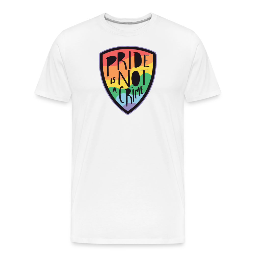 Pride is not a Crime Badge "Männer"-Schnitt T-Shirt - weiß