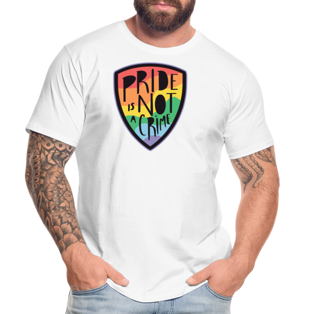 Pride is not a Crime Badge "Männer"-Schnitt T-Shirt - weiß