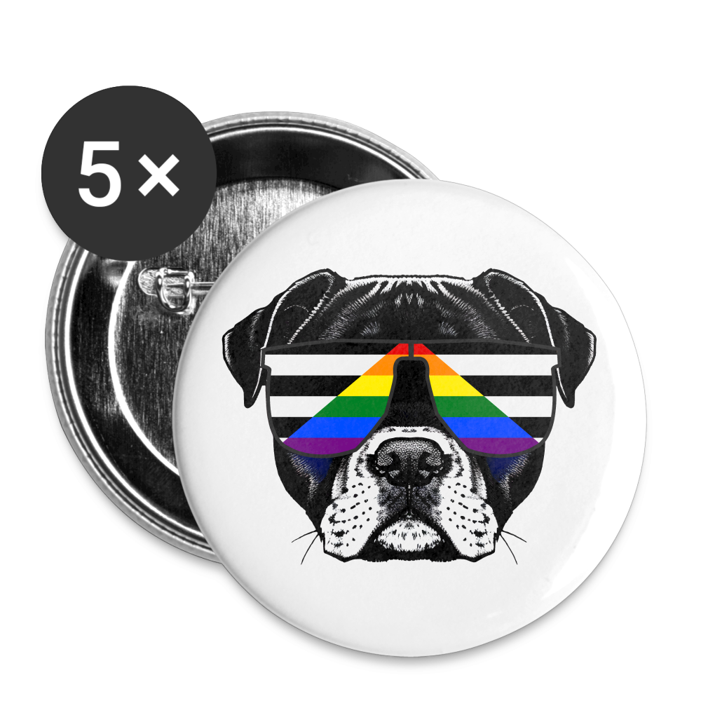 Straight Ally Doggo Buttons klein 5x - weiß
