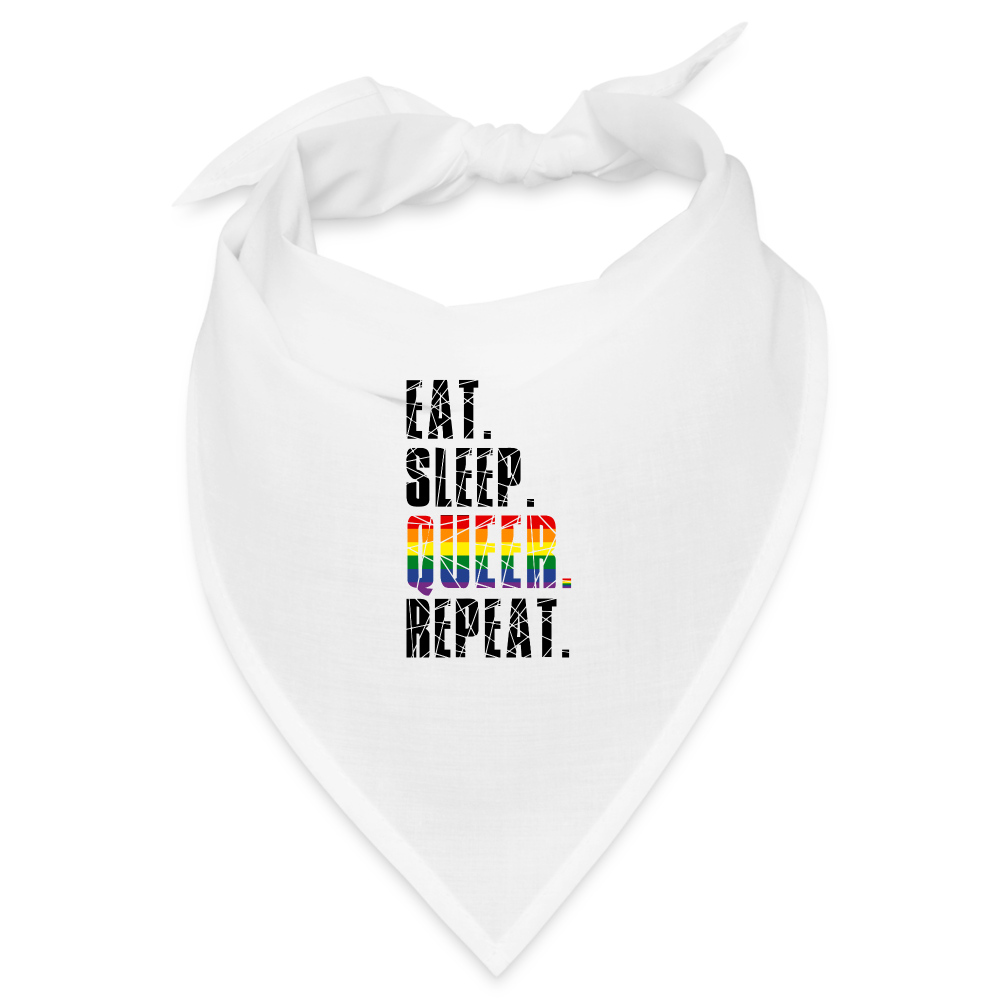 EAT. SLEEP. QUEER. REPEAT. Bandana - weiß