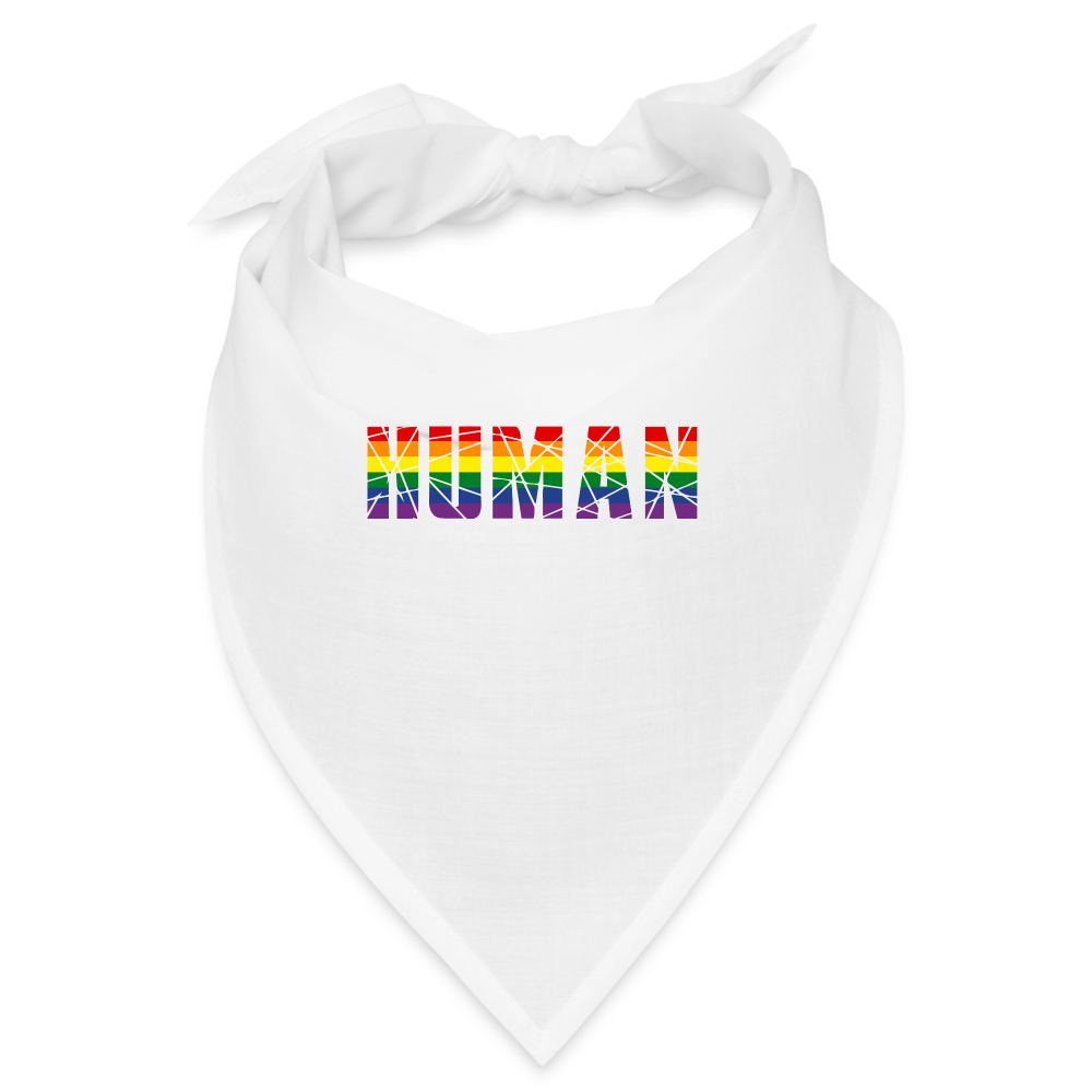 HUMAN in Regenbogen-Farben Bandana - weiß