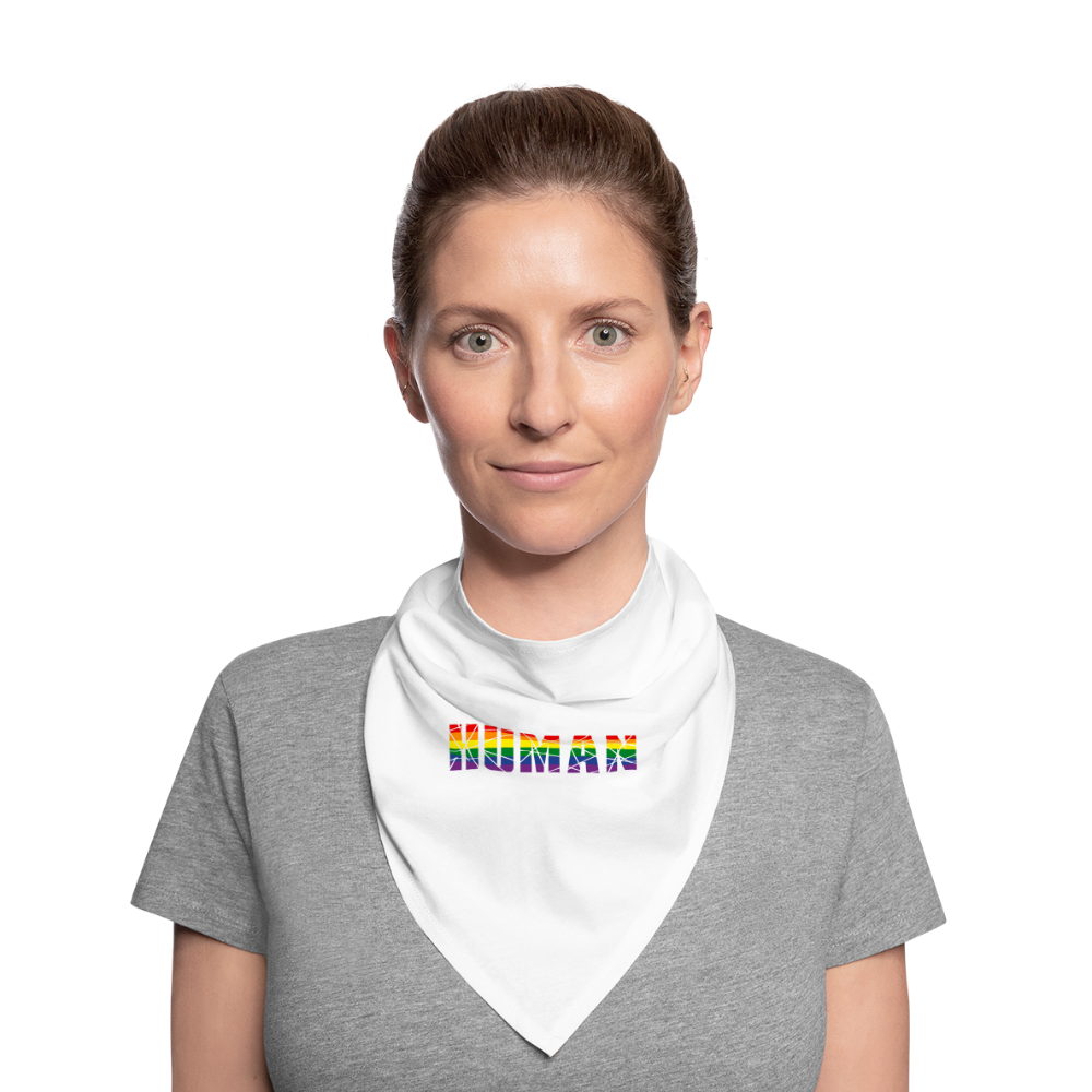 HUMAN in Regenbogen-Farben Bandana - weiß