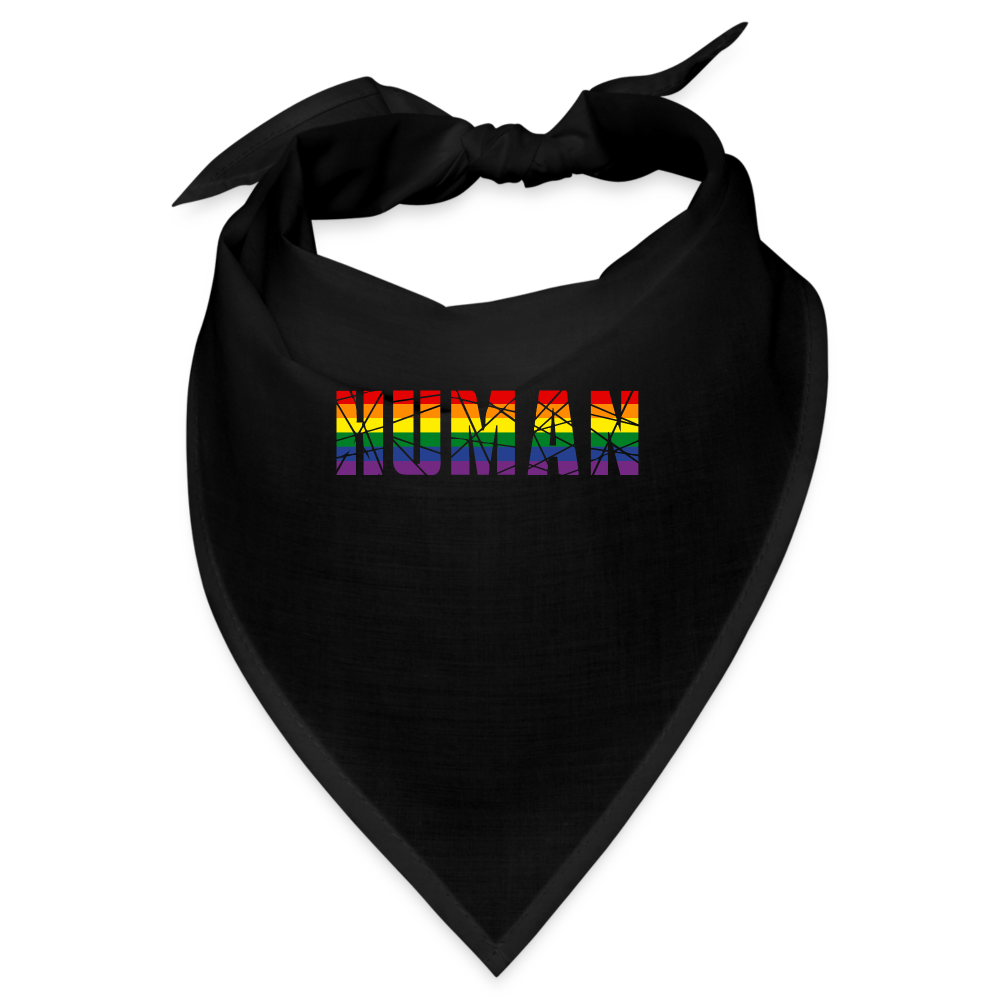 HUMAN in Regenbogen-Farben Bandana - Schwarz