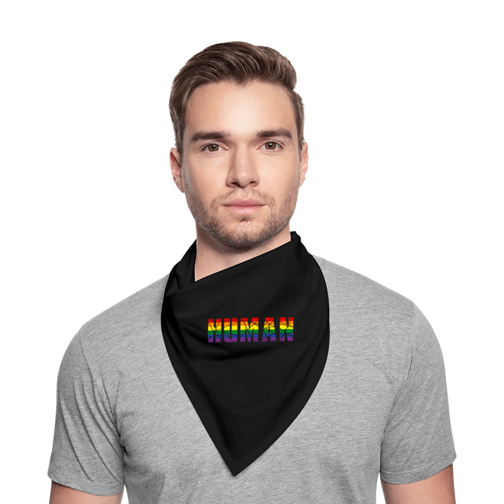 HUMAN in Regenbogen-Farben Bandana - Schwarz