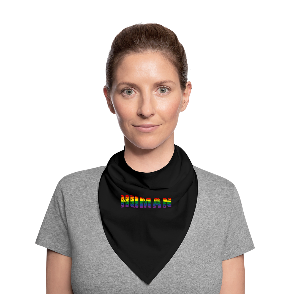 HUMAN in Regenbogen-Farben Bandana - Schwarz
