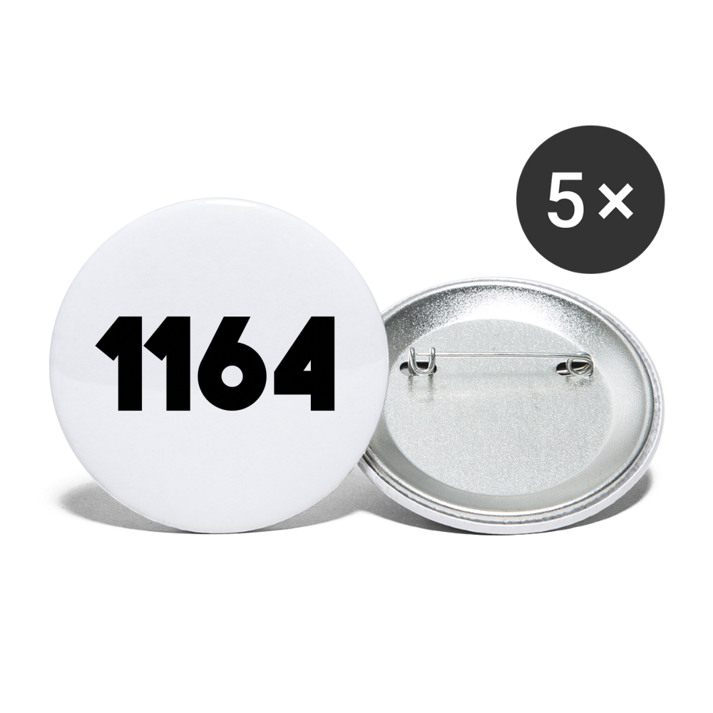 1164 Buttons klein 25 mm (5er Pack) - weiß