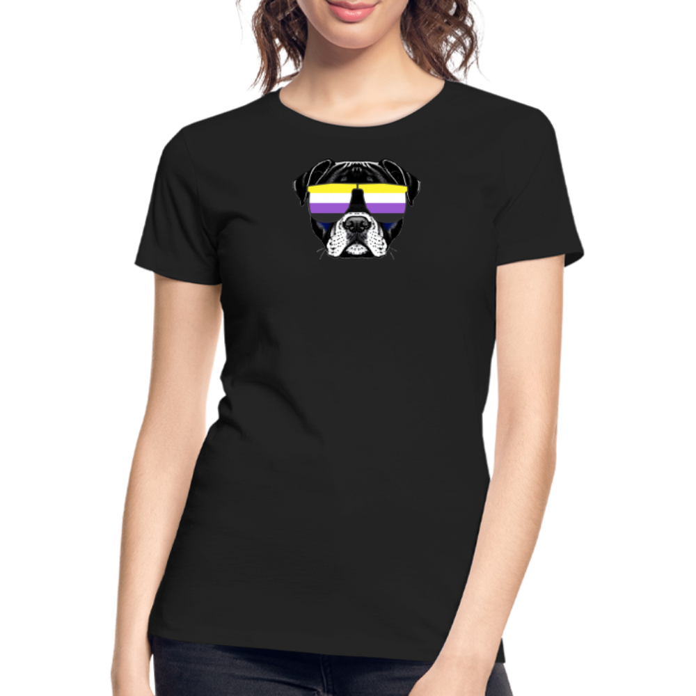 Hund mit Nonbinary-Sonnenbrille "Frauen"-Schnitt T-Shirt - Schwarz