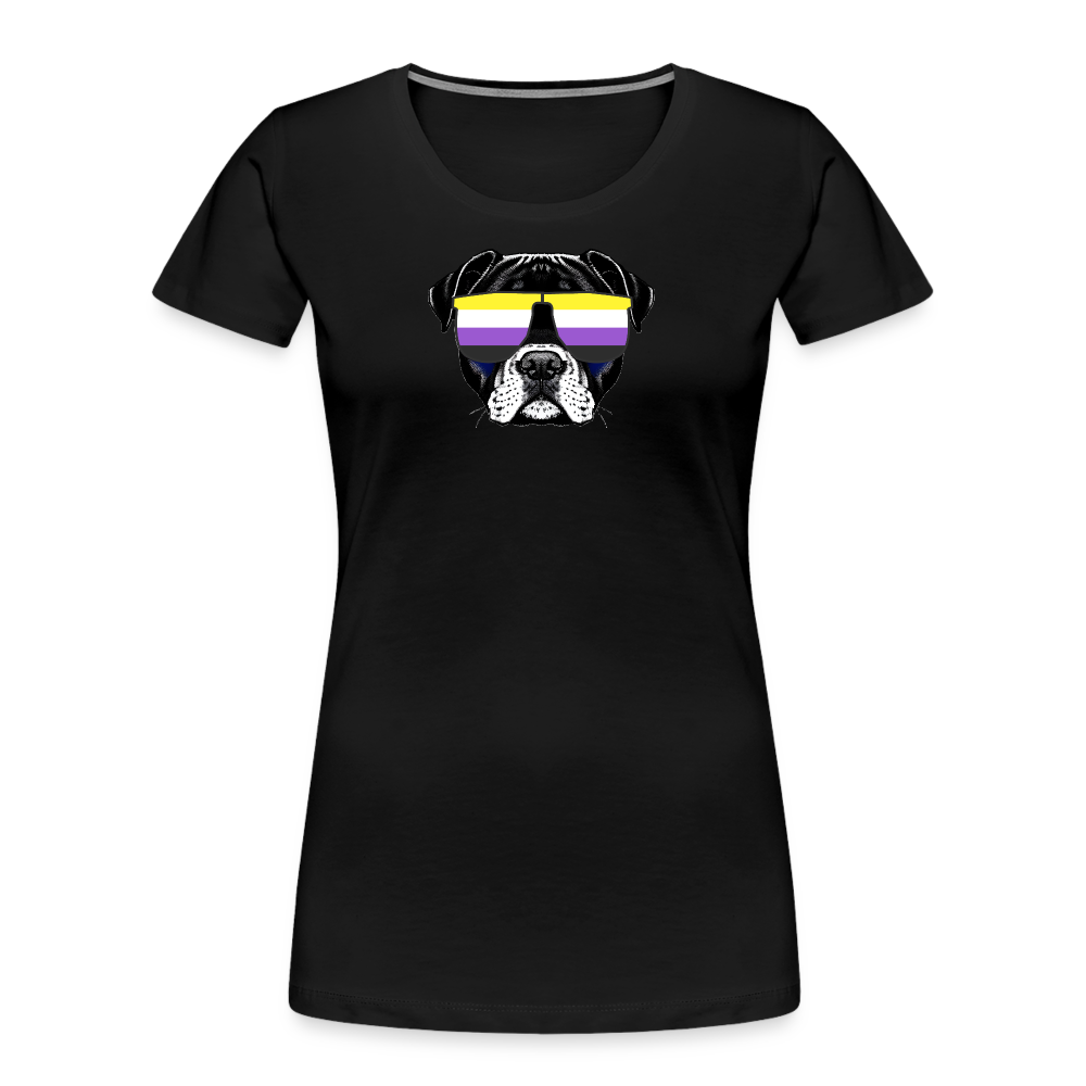 Nonbinary Doggo "Frauen" T-Shirt - Schwarz