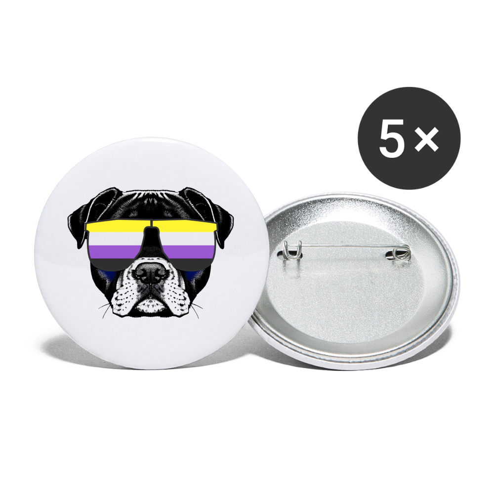 Nonbinary Doggo Buttons klein 5x - weiß