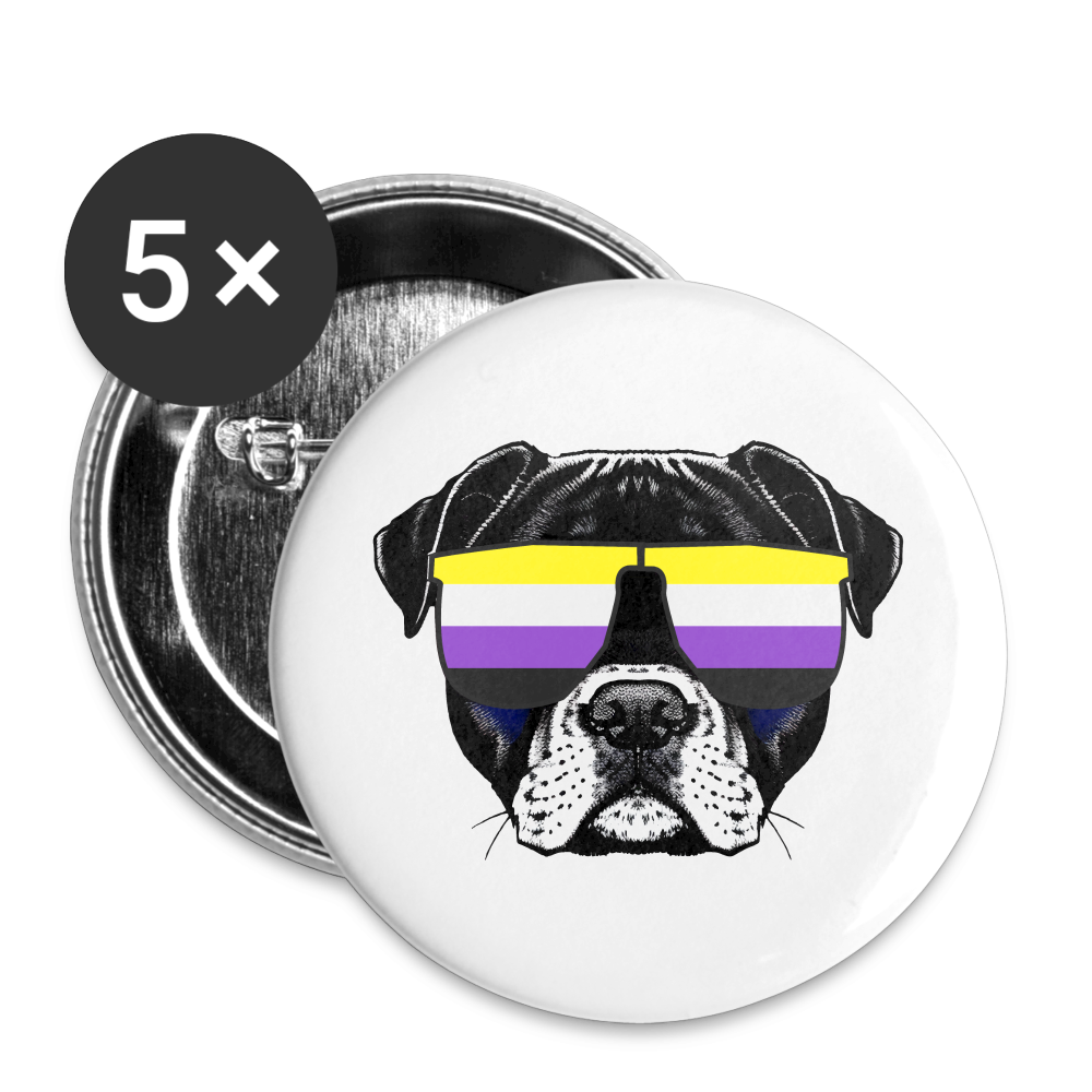 Nonbinary Doggo Buttons klein 5x - weiß