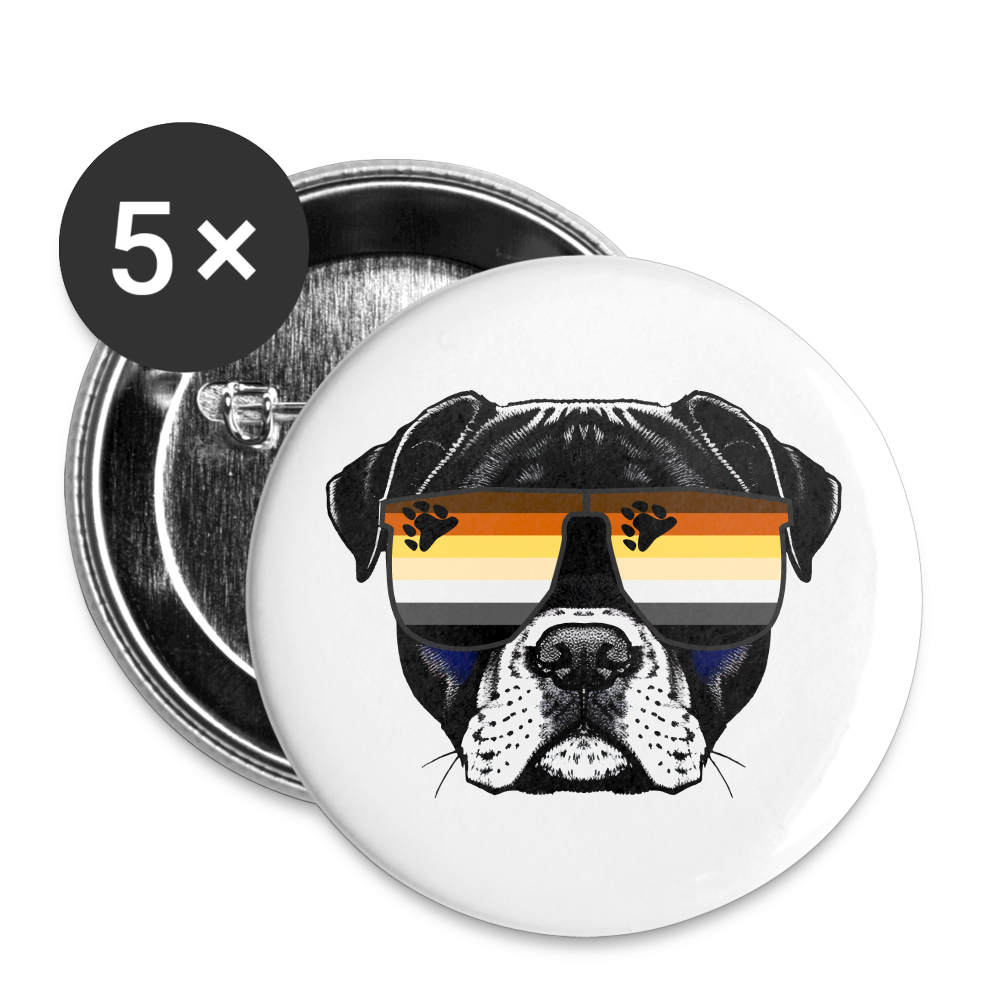 Bären Doggo Buttons klein 5x - weiß