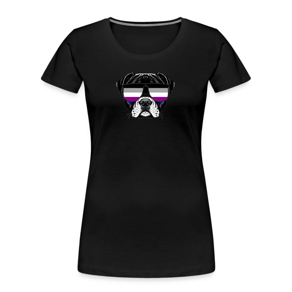 Asexual Doggo "Frauen" T-Shirt - Schwarz
