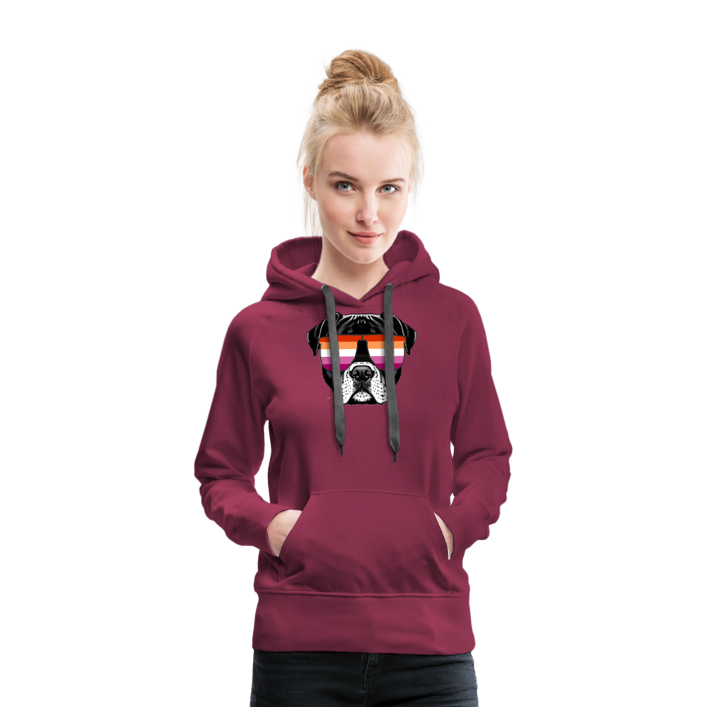 Lesbian Doggo "Frauen" Hoodie - Bordeaux