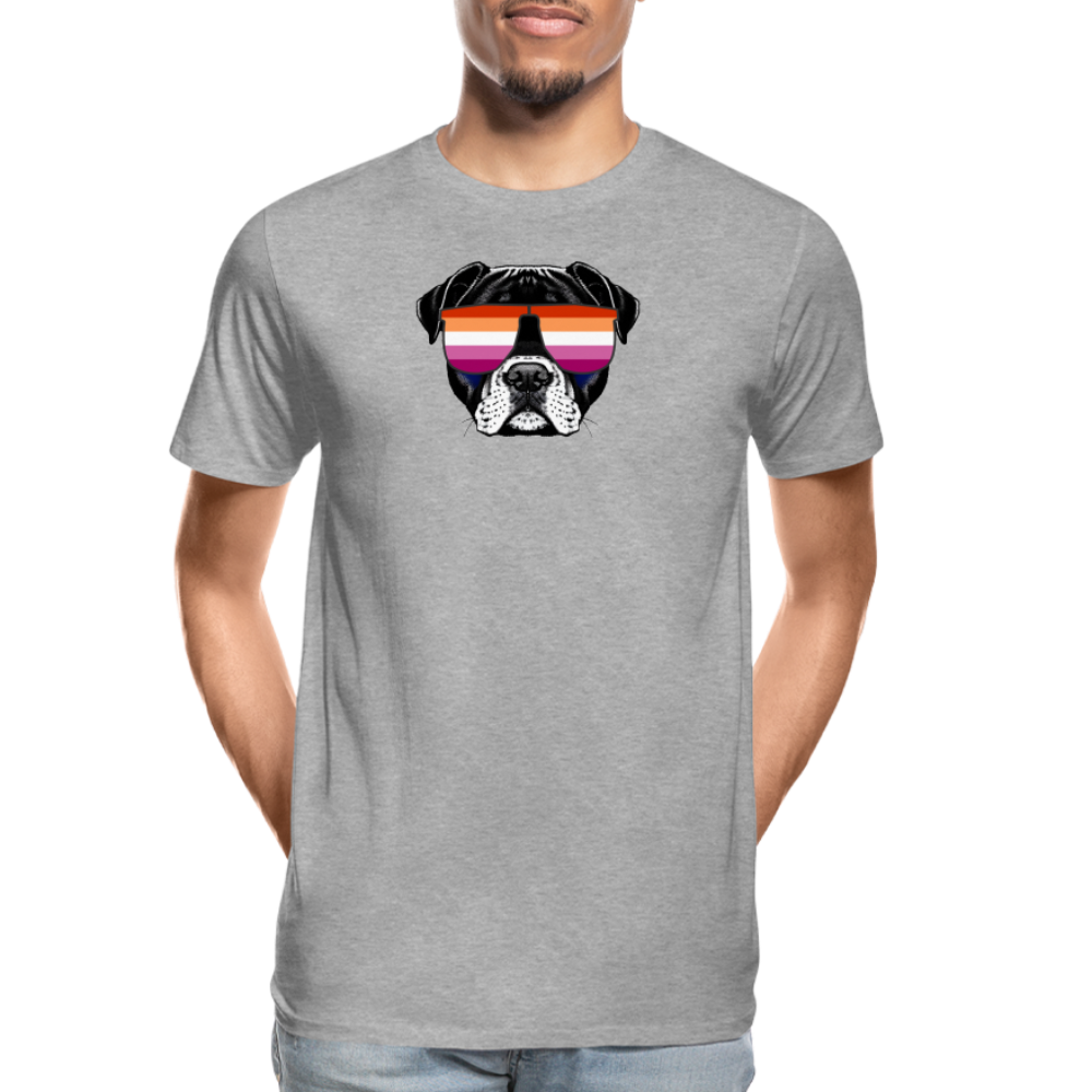 Lesbian Doggo "Männer" T-Shirt - Grau meliert