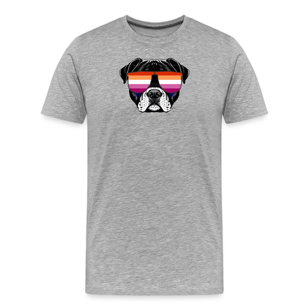 Lesbian Doggo "Männer" T-Shirt - Grau meliert