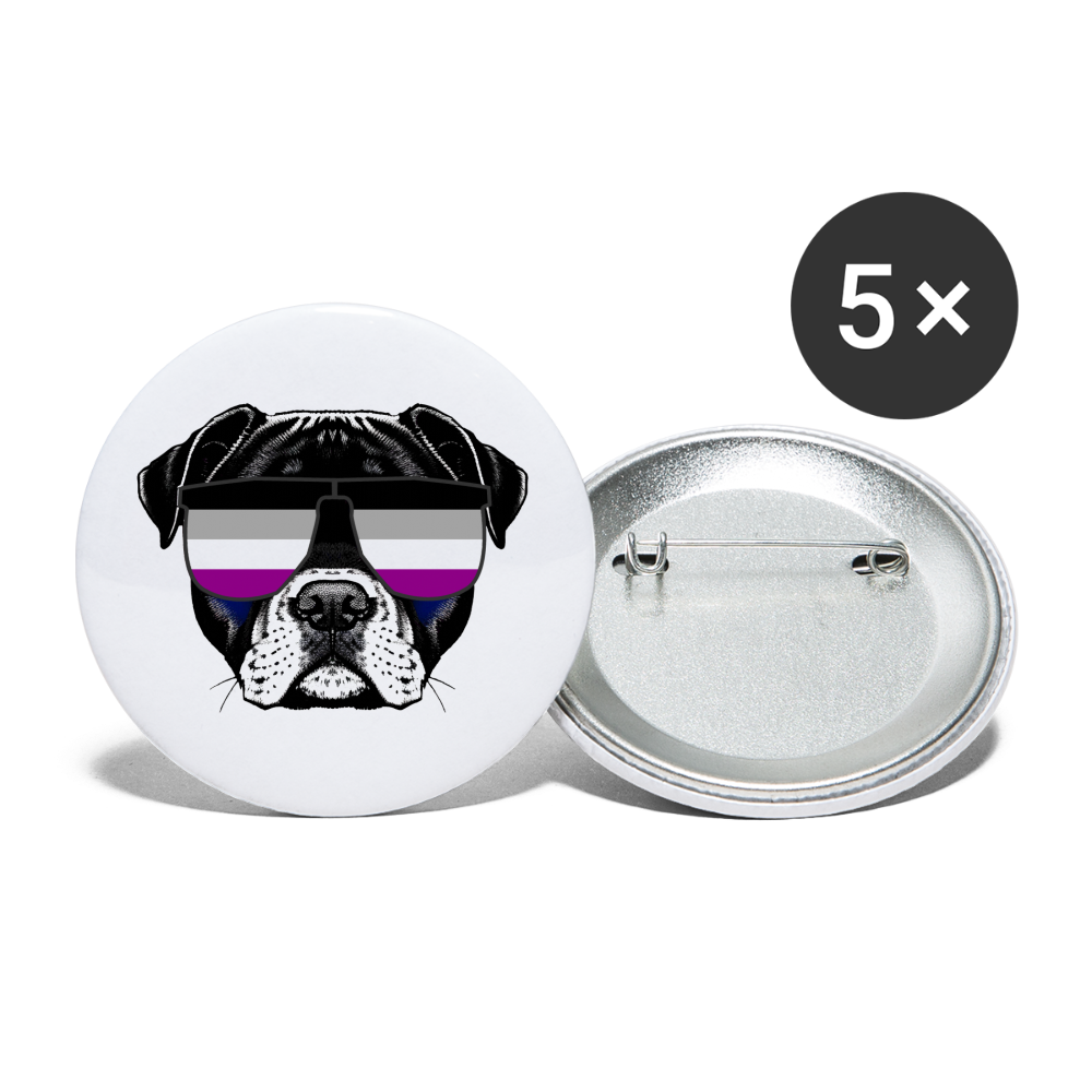 Asexual Doggo Buttons klein 5x - weiß