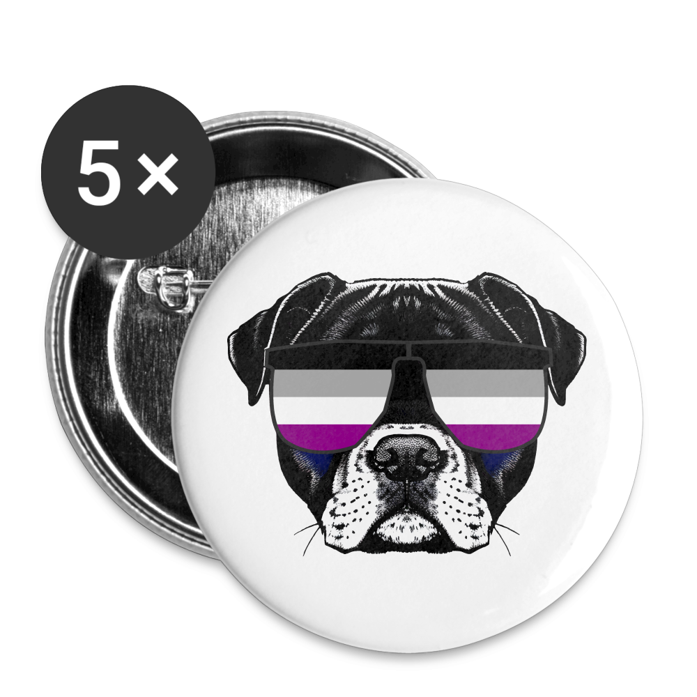 Asexual Doggo Buttons klein 5x - weiß
