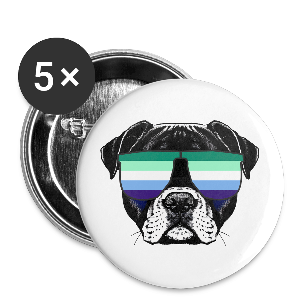 Gay Doggo Buttons klein 5x - weiß