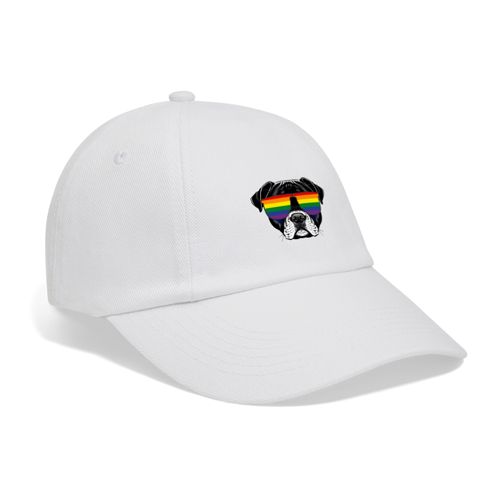 Regenbogen Doggo Baseballkappe - Weiß/Weiß