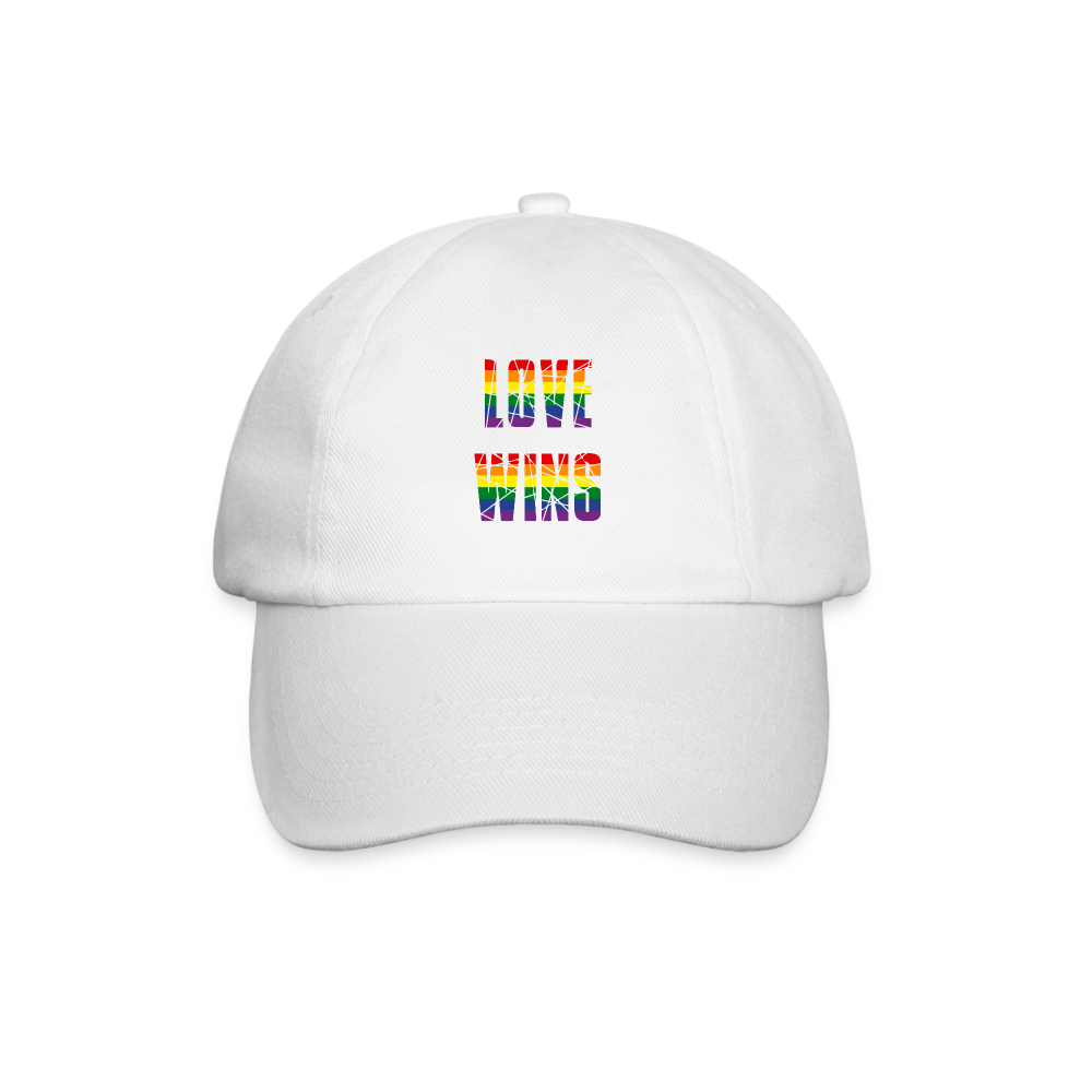 LOVE WINS in Regenbogen-Farben Baseballkappe - Weiß/Weiß