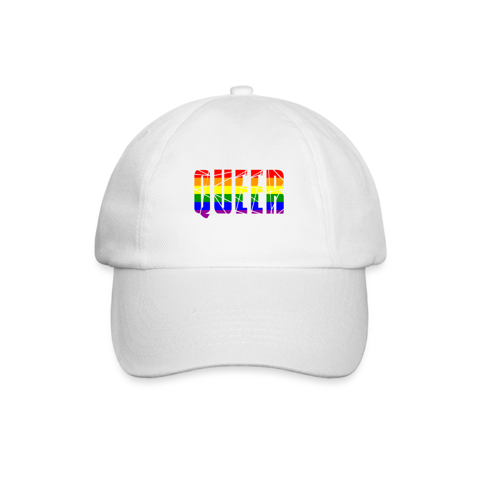 QUEER in Regenbogen-Farben Baseballkappe - Weiß/Weiß