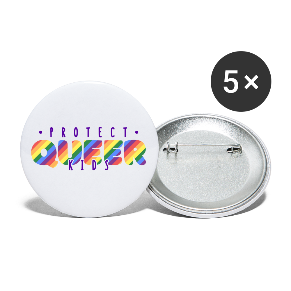 Protect Queer Kids Buttons klein 5x - weiß