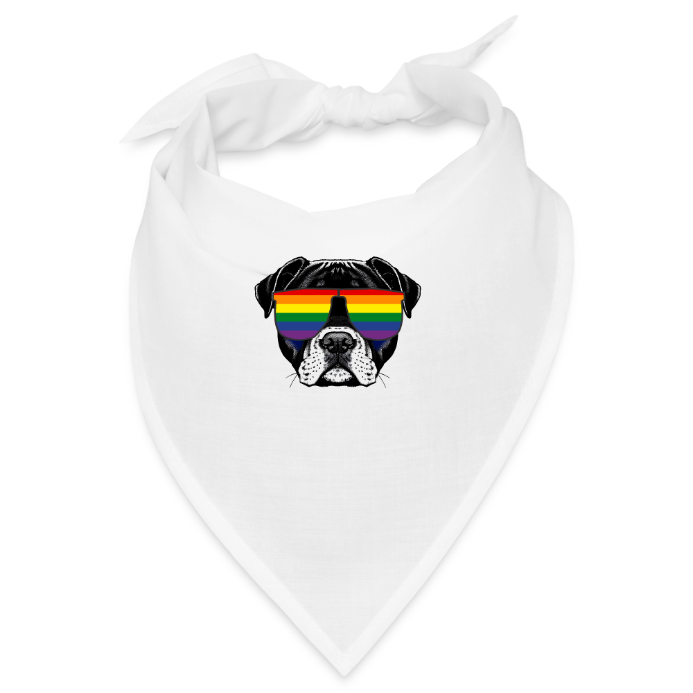 Regenbogen Doggo Bandana - weiß