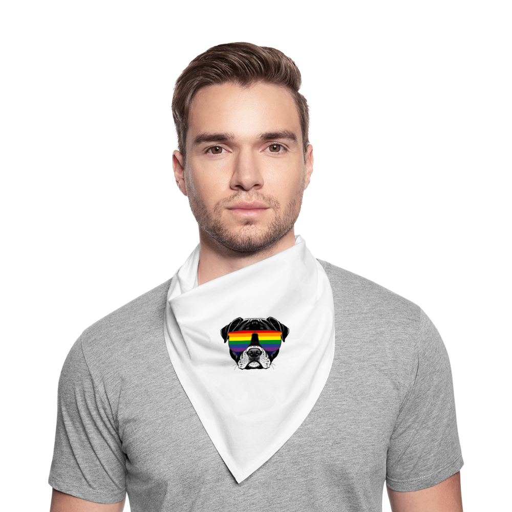 Regenbogen Doggo Bandana - weiß