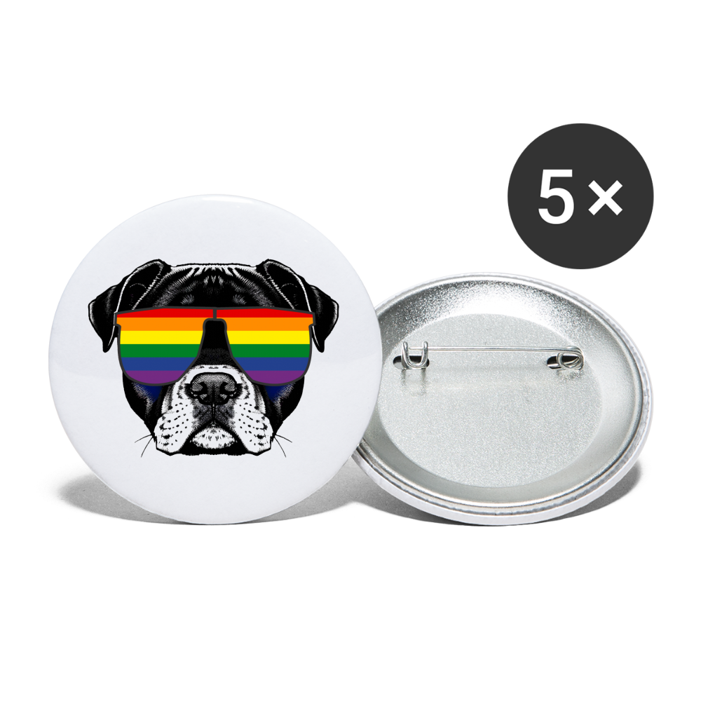 Regenbogen Doggo Buttons klein 5x - weiß