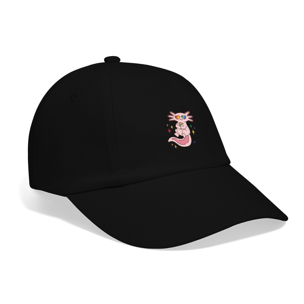 Pride Axolotl Baseballkappe - Schwarz/Schwarz