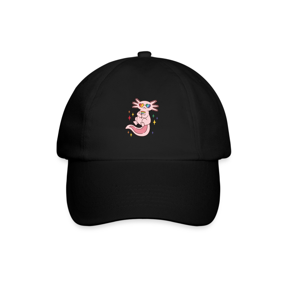 Pride Axolotl Baseballkappe - Schwarz/Schwarz