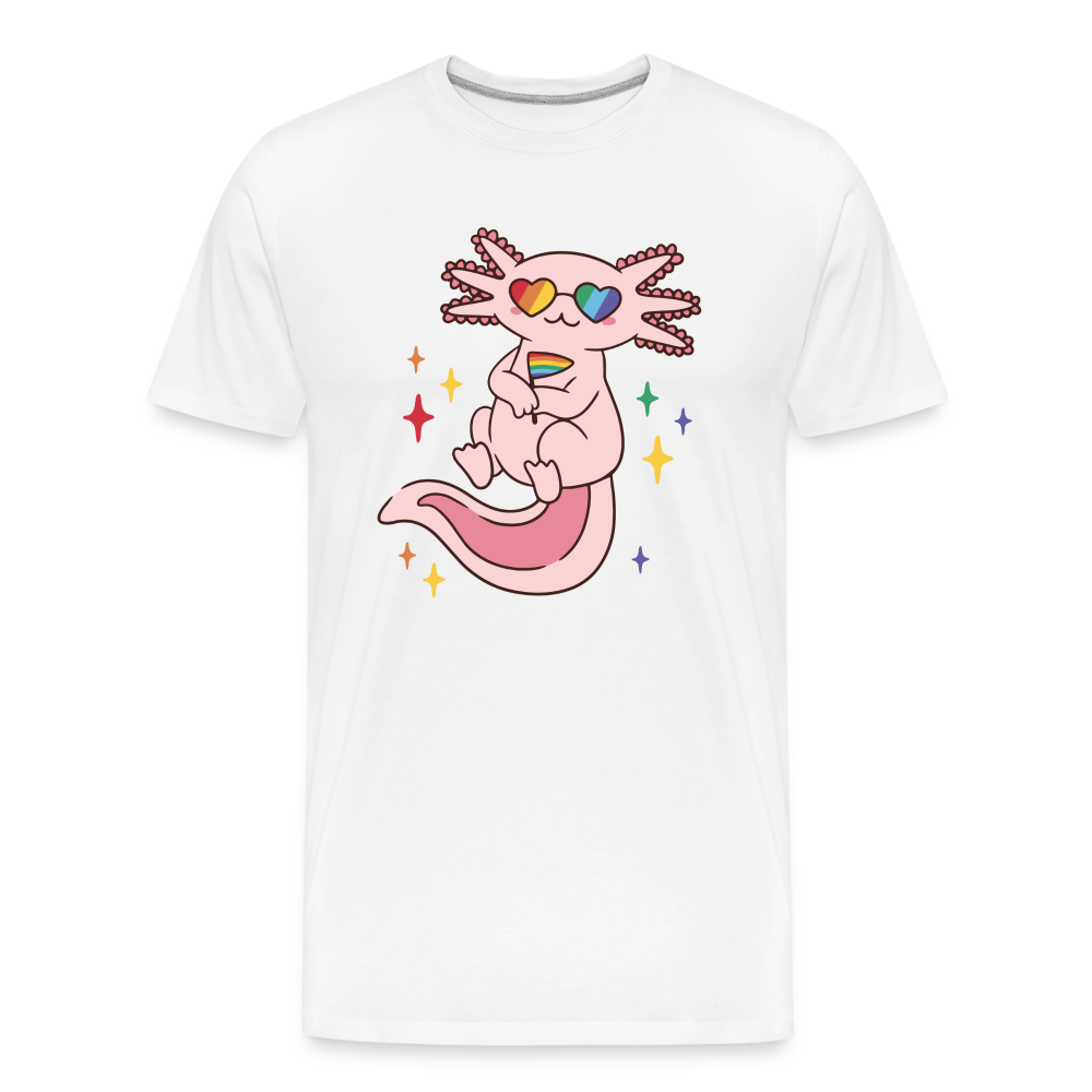 Big Pride Axolotl "Männer" T-Shirt - weiß