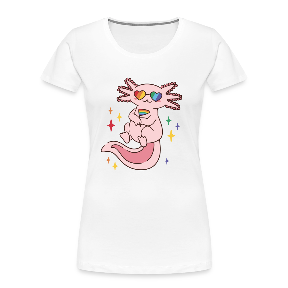 Big Pride Axolotl "Frauen" T-Shirt - weiß