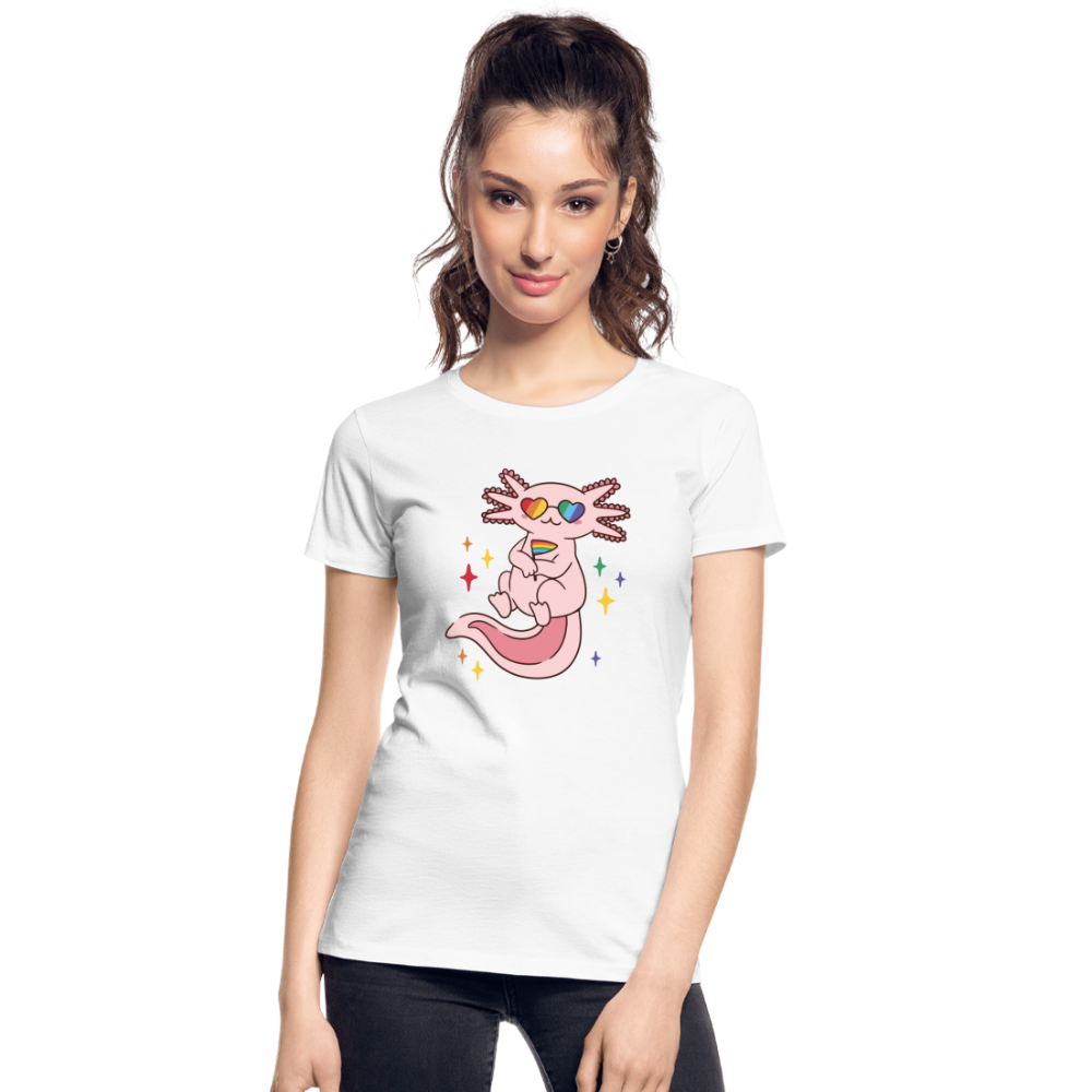 Big Pride Axolotl "Frauen" T-Shirt - weiß